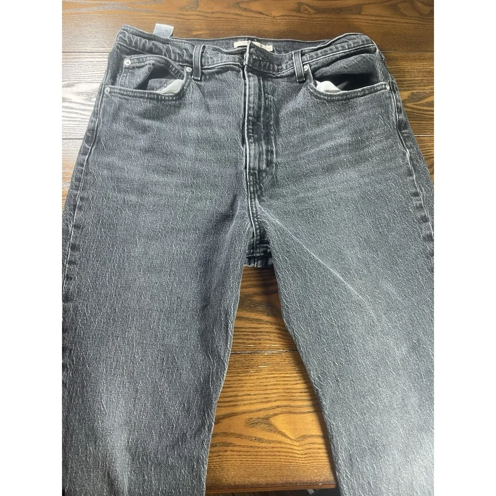Levis Premium Jeans Womens 32 Black 70s High Flare Distressed Denim Grunge Y2K